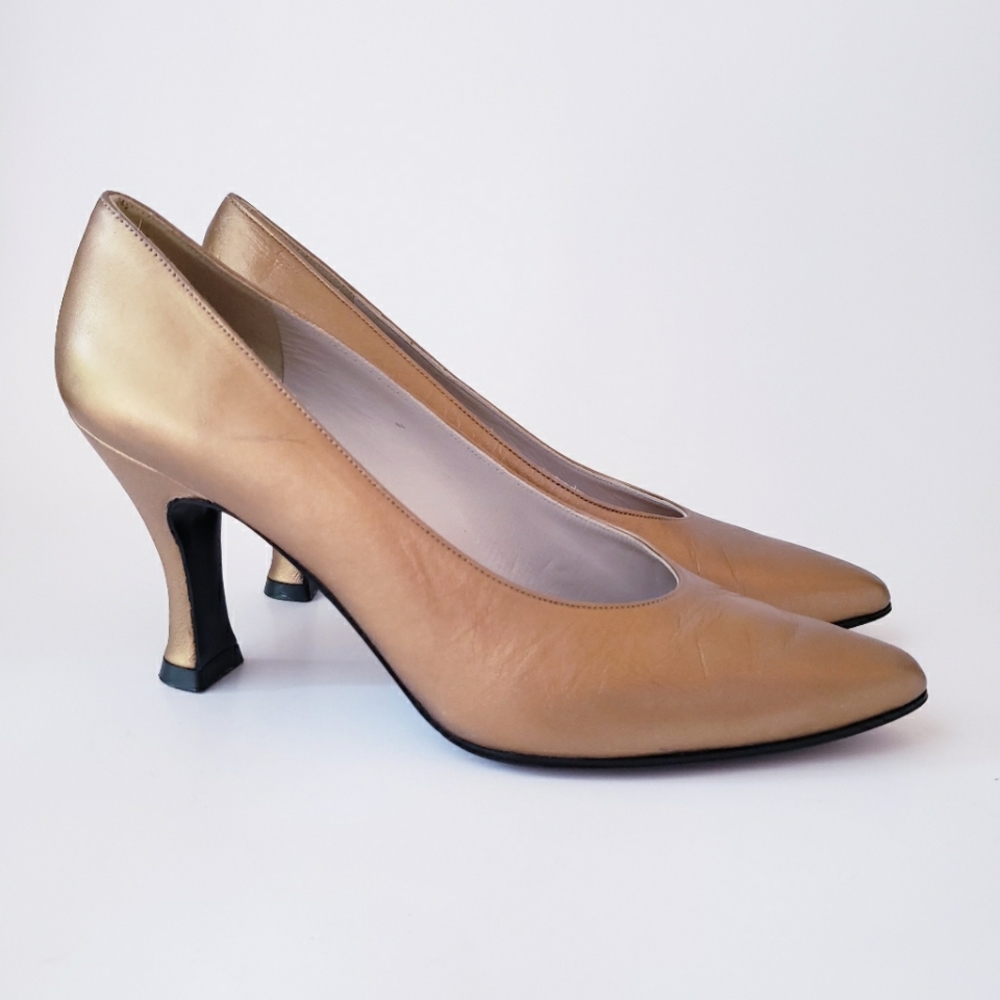 Vintage Stuart Weitzman Bronze Leather Pumps